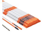 VEVOR Marcadores de Entrada 50 PCS Estacas de Nieve Naranja Fibra de Vidrio 0,78x121,5 cm Instalación de Tira Reflectante de Alta Visibilidad Broca de Acero 30 cm Protectores para Estacionamientos