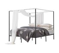 VEVOR Marco de Cama con Dosel de Tamaño King, Diseño de 4 Postes de Metal 2095 x 1930 x 1830 mm Soporte de Láminas de Acero Resistente Espacio de Almacenamiento Debajo, No Necesita Somier, Negro