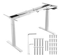VEVOR Marco de Escritorio de Pie con Motor Dual Altura Ajustable 70-117 cm Patas Eléctricas para Escritorio Longitud de 110-178 cm Base de Estación de Trabajo para Hogar, Oficina, Solo Marco, Blanco