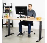 VEVOR Marco de Escritorio de Pie Altura Ajustable 70-117 cm Patas Eléctricas para Escritorio Longitud de 90-135 cm Base Ergonómica para Estación de Trabajo para Hogar, Oficina, Solo Marco, Negro