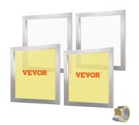 VEVOR Marco de Pantalla de Seda 4 Piezas Marcos de Serigrafía de Aleación de Aluminio 50,8 x 50,8 cm Kit de Serigrafía con Malla 110, Malla de Nylon de Alta Tensión y Cinta de Sellado para Camisetas