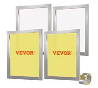 VEVOR Marco de Pantalla de Seda 4 Piezas Marcos de Serigrafía de Aleación de Aluminio 50,8 x 61 cm Kit de Serigrafía con Malla 355, Malla de Nylon de Alta Tensión y Cinta de Sellado para Camisetas