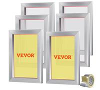 VEVOR Marco de Pantalla de Seda 6 Piezas Marcos de Serigrafía de Aleación de Aluminio 25,4 x 35,6 cm Kit de Serigrafía con Malla 156, Malla de Nylon de Alta Tensión y Cinta de Sellado para Camisetas