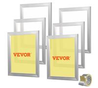VEVOR Marco de Pantalla de Seda 6 Piezas Marcos de Serigrafía de Aleación de Aluminio 25,4x35,6cm Kit de Serigrafía con Malla 110 de Poliéster Reutilizable Limpieza Fácil Accesorios de Serigrafía Tela