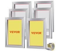 VEVOR Marco de Pantalla de Seda 6 Piezas Marcos de Serigrafía de Aleación de Aluminio 25,4x35,6cm Kit de Serigrafía con Malla 110 de Poliéster Reutilizable Limpieza Fácil Accesorios de Serigrafía Tela