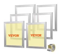 VEVOR Marco de Pantalla de Seda 6 Piezas Marcos de Serigrafía de Aleación de Aluminio 45,7 x 50,8 cm Kit de Serigrafía con Malla 160, Malla de Nylon de Alta Tensión y Cinta de Sellado para Camisetas