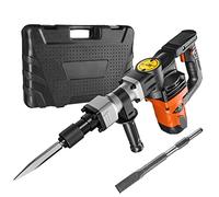 VEVOR Martillo de Demolición 1400 W 19 J 2900 BPM Martillo Eléctrico con Cable 5/8" con 2 Cinceles Reemplazables Mango Giratorio 360° Rompe Hormigón Antivibración para Cincelar Construcción Fontanería