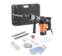 VEVOR Martillo de Demolición 1400 W 19 J 2900 BPM Martillo Eléctrico con Cable 5/8" con 2 Cinceles Reemplazables Mango Giratorio 360° Rompe Hormigón Antivibración para Cincelar Construcción Fontanería