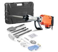 VEVOR Martillo de Demolición 2200 W 1350 BPM Martillo Eléctrico con Cable 1-1/8" con 4 Cinceles Reemplazables Mango Giratorio 360° Rompe Hormigón Antivibración para Cincelar Construcción Fontanería