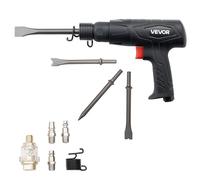 VEVOR Martillo Neumático de 2500-2700 BPM Carrera de 70 mm con 4 Cinceles de Barril Largo de 170 mm Martillo de Cincel de Aire 14,5 CFM Herramienta de Pala Neumática para Cortar, Raspar, Demoler