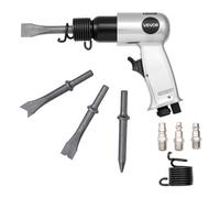 VEVOR Martillo Neumático de 4500 BPM Carrera de 40 mm con 4 Cinceles de Barril Largo de 140 mm Vástago Redondo Martillo de Cincel de Aire Herramienta de Pala Neumática para Cortar, Raspar, Demoler