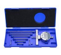 VEVOR Medidor de Profundidad de Alta Precisión, Rango de Medición de 0 a 558,8 mm, Resolución de 0,01 mm, Kit de Indicador Digital con 6 Varillas 4 Yunques, Herramienta para Ranuras Escalones Agujeros