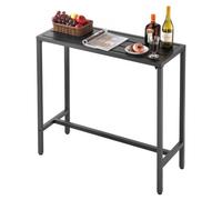 VEVOR Mesa Alta de Bar de Exterior, 1000 x 375 x 980 mm, Mesa de Comedor Rectangular con Tablero Impermeable y Estructura de Metal Resistente, Mueble de Jardín para Patio, Terraza, Piscina, Negro