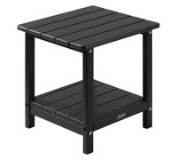 VEVOR Mesa Auxiliar de Exterior de HDPE 45 x 38 x 44 cm, Mesita Baja de Jardín de 2 Niveles, Mesa de Centro Multiuso Robusto y Estable para Terraza, Piscina, Playa, Porche, Interior, Exterior, Negro