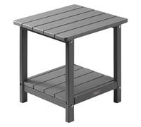 VEVOR Mesa Auxiliar de Exterior de HDPE 45 x 38 x 44 cm, Mesita Baja de Jardín de 2 Niveles, Mesa de Centro Multiuso Robusto y Estable para Terraza, Piscina, Playa, Porche, Interior, Exterior, Gris