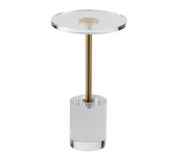 VEVOR Mesa Auxiliar Redonda 302x543 mm Mesa de Centro de Acrílico para Sofá Carga Máxima 10 kg Mesita de Noche Fácil Instalación para Negocios Al Alcance Sala de Estar Dormitorio Balcón Transparente
