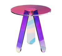 VEVOR Mesa Auxiliar Redonda 450x480 mm Mesa de Centro de Acrílico para Sofá Carga Máxima 10 kg Mesita de Noche Fácil Instalación para Negocios al Alcance Sala de Estar Dormitorio Balcón Iridiscente