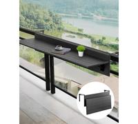 VEVOR Mesa Colgante para Balcón, Mesa Plegable con Barandilla para Balcón de 800 x 450 x 240 mm, Carga de 22,68 kg, se Adapta a Barandillas de 1-5,91", Mesita de Servicio para Patio y Terraza