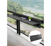 VEVOR Mesa Colgante para Balcón, Mesa Plegable con Barandilla para Balcón de 1500 x 450 x 240 mm, Carga de 22,68 kg, se Adapta a Barandillas de 1-5,91", Mesa de Servicio para Patio y Terraza