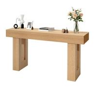 VEVOR Mesa Consola de Estilo Rústico, Mesa de Entrada Rectangular Estrecha Fabricada en Aglomerado, para Recibidor, Dormitorio, Sala de Estar, Vestíbulo, Color Madera Natural, 160 x 35 x 85 cm