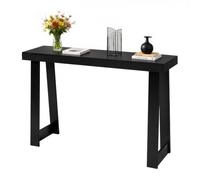 VEVOR Mesa Consola Moderna, Mesa Auxiliar Rectangular para Colocar Detrás del Sofá, 118 x 30,5 x 81 cm, Fabricada en Panel Multicapa, para Recibidor, Dormitorio, Sala de Estar, Negro, Carga 50 kg