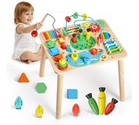 VEVOR Mesa de Actividades Montessori 13 en 1 de Madera, Mesa de Aprendizaje Sensorial con Xilófono, Engranajes, Motricidad Fina, Juguetes Interactivos de Desarrollo, para Bebé Niños Más de 6 Meses