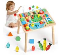 VEVOR Mesa de Actividades Montessori 13 en 1 de Madera, Mesa de Aprendizaje Sensorial con Xilófono, Engranajes, Motricidad Fina, Juguetes Interactivos de Desarrollo, para Bebé Niños Más de 6 Meses