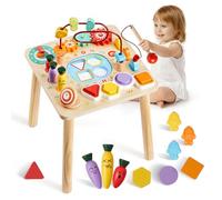 VEVOR Mesa de Actividades Montessori 8 en 1, Mesa de Aprendizaje Sensorial de Madera con Xilófono, Engranajes, Motricidad Fina, Juguetes Interactivos de Desarrollo, para Bebé Niños Más de 6 Meses