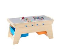 VEVOR Mesa de Actividades para Niños, Mesa de Juego Multifuncional de Madera 905 x 497 x 393 mm con 200 Bloques de Construcción, 3 Compartimentos y Bandeja 2 en 1 para Niños a Partir de 3 Años