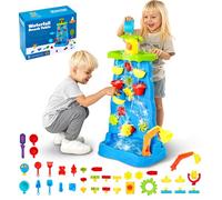 VEVOR Mesa de Arena y Agua para Niños Pequeños, Juego de Cascada de Actividades de Doble Cara con 37 Accesorios, Mesa Sensorial de Actividades de Verano al Aire Libre para Niños de 3 Años y Más