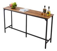 VEVOR Mesa de Bar Rectangular 160 x 39,8 x 91,5 cm, Mesa Alta para Comedor sin Silla, Metálica Fuerte Duradera, Estilo Industrial y Moderno, para Cocina Salón Tapa Bar Estrecho Barra Alta y Desayuno