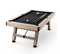VEVOR Mesa de Billar 213,4x121,5x80,5 cm Kit de Billar Plegable y Portátil Set Completo de Accesorios con Bolas, Tacos, Tizas y Pincel Color Madera con Tela Negra para Sala de Juegos, Hogar, Club, Bar
