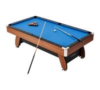 VEVOR Mesa de Billar, con Superficie de Madera, con Patas Ajustables, Juego Completo con Bolas, Tacos, Soportes, Tiza y Cepillo, para Salas de Juego y Recreativas, Azul, 2440 x 1310 x 800 mm