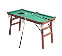 VEVOR Mesa de Billar Plegable, Portátil, Plegable, Juego de Entretenimiento Compacto, Incluye Bola, Taco, Soporte, Tiza y Cepillo, Marrón con Paño Verde, para Salas de Recreo, 1400 x 705 x 795 mm
