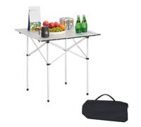 VEVOR Mesa de Camping Plegable Portátil Enrollable, Pequeña y Ligera, de Aluminio, Compacta, con Bolsa de Transporte, para Cocinar al Aire Libre, IR a la Parrilla, Viajar, 700 x 700 x 700 mm