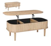 VEVOR Mesa de Centro Elevable 100 cm, Mesa de Café Estable con 3 Compartimentos de Almacenamiento Ocultos, Mesita de Salón o Comedor de Madera, Tablero Elevable para Sala de Estar, Oficina, Hogar