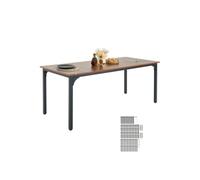 VEVOR Mesa de Comedor Rectangular 180x80x75 cm Grosor de 1,8 cm Mesa de Madera para 6-8 Personas Mueble de Comedor con Patas de Hierro para Oficina, Hogar, Cocina, Sala de Estar, Marrón, Solo Mesa