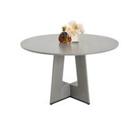 VEVOR Mesa de Comedor Redonda 120 cm de Madera para 2-4 Personas Mesa de Comedor Estilo Rústico para el Ocio con Patas de Madera Gruesas para Oficina, Hogar, Cocina, Sala de Estar, Gris, Solo Mesa