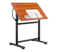 VEVOR Mesa de Dibujo, Mesa de Artista Portátil de 60 x 90 x 91 cm con Estructura en H Negra y Escritorio Marrón, Ajustable de 0° a 90°, Escritorio de Madera para Pintura, Lectura, Escritura