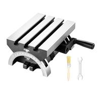 VEVOR Mesa de Fresado Inclinable 18x13cm de Hierro Fundido Alta Resistencia | Para Fresadora y Taladro, Ajuste de 0 a 45 grados a Izquierda y Derecha, Engranaje Helicoidal, Escala de Precisión, Duradera