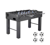 VEVOR Mesa de Futbolín, Tamaño Estándar, Ideal para Interiores, Hogar, Familia y Sala de Juegos, Juego de Fútbol Resistente, Incluye 4 Pelotas, Marcador y 2 Portavasos, 1372 x 737 x 878 mm, Negro