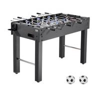 VEVOR Mesa de Futbolín, Tamaño Estándar, Ideal para Interiores, Hogar, Familia y Sala de Juegos, Juego de Fútbol Resistente, Incluye 2 Pelotas, Marcador y 2 Portavasos, 1212 x 610 x 838 mm, Negro