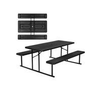 VEVOR Mesa de Pícnic Plegable de Acero para Acampar Mesa para Jardín, Negro