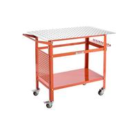 VEVOR Mesa de Soldadura con Capacidad Peso Estático de 362,8 kg, Banco de Trabajo de Acero Móvil con 4 Ruedas(2 con Freno), Tablero de Almacenamiento de Doble Capa y Orificios, 1016 x 609,6 x 914,4 mm