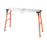 VEVOR Mesa de Soldadura Plegable 500 kg 1397 x 355,6 mm con Ruedas de Acero | para Taller y Garaje, con Altura Ajustable de 711-1092 mm, 5 Posiciones, Orificios de 14 mm y 12 Ranuras para Herramientas