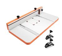 VEVOR Mesa de Taladro de 605 x 300 mm con Tope y Guía Ajustable, Mesa para Taladro de Columna Ranuras en T, Tablero de MDF, Escala Integrada, Compatible con Múltiples Abrazaderas y Tornillos de Banco