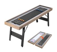 VEVOR Mesa de Tejo 2,1x0,6x0,8 m Juego Combinado 2 en 1 de Tejo y Curling, con Superficie Lisa, Patas Plegables, con 8 Discos, Fácil de Desmontar y Transportar, para Sala de Juegos Familiar, Fiestas