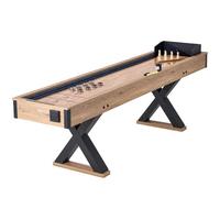 VEVOR Mesa de Tejo 274,5 x 61 x 81 cm Mesa de Tejo y Bolos 2 en 1 Panel MDF Juego de Mesa de Tejo con Campo de Juego Resistente a los Arañazos y 8 Tejos para Familia Amigos Fiesta Hogar