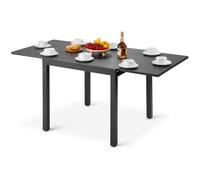 VEVOR Mesa de Terraza Extensible, Fabricada en Acero al Carbono y Aluminio, para Exterior, Terraza, Jardín, Porche, Impermeable, Capacidad de Carga 68 kg, Color Gris Oscuro, 80-160 x 80 x 75 cm