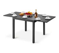 VEVOR Mesa de Terraza Extensible, Fabricada en Acero al Carbono y Aluminio, para Exterior, Terraza, Jardín, Porche, Impermeable, Capacidad de Carga 68 kg, Color Gris Oscuro, 80-160 x 80 x 75 cm